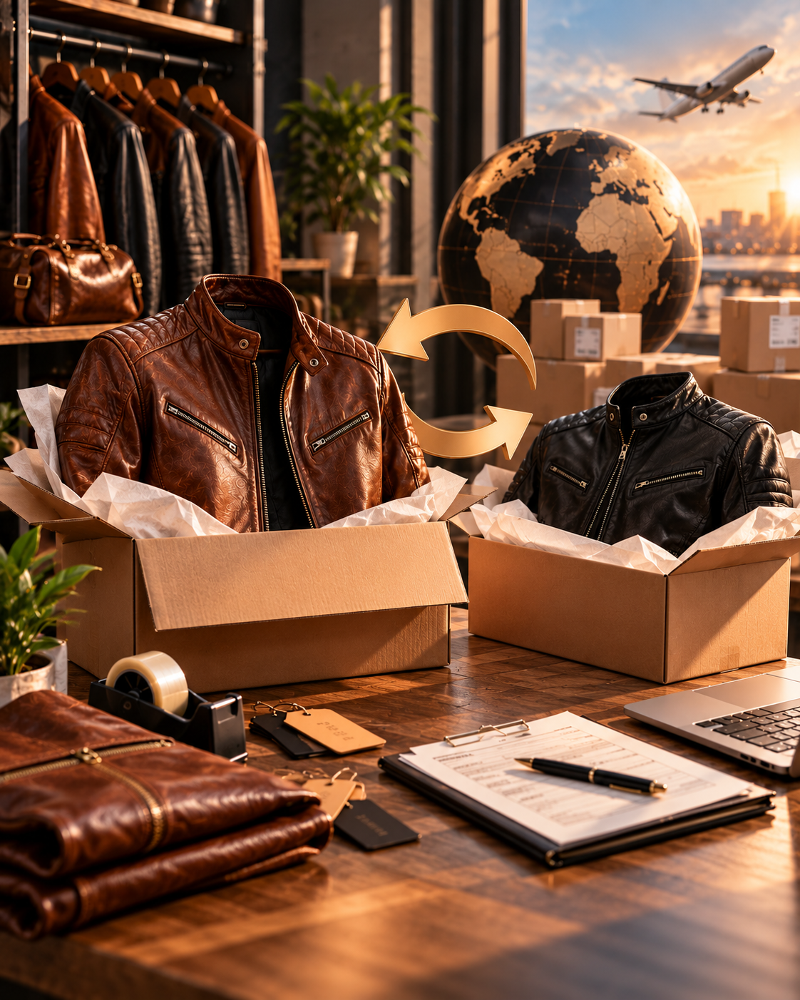 Leather textures and finishes